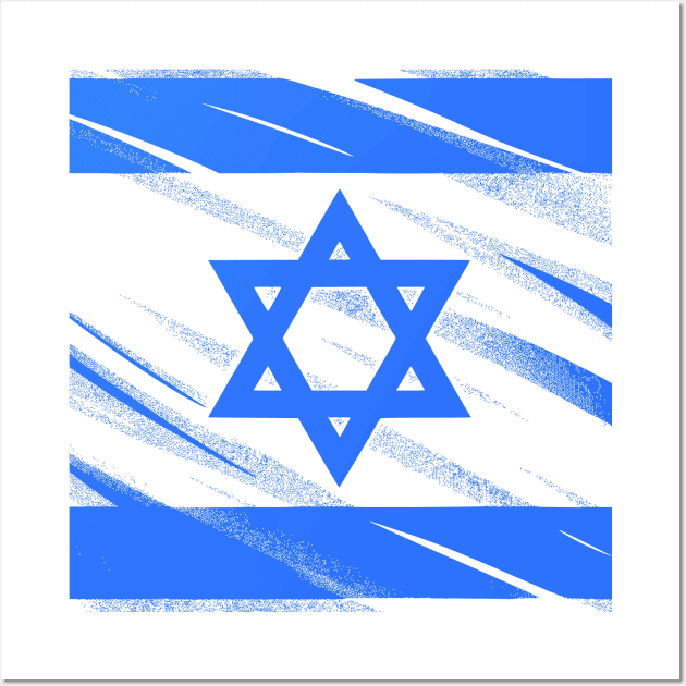 Flag of Israel grunge style Wall Art by Mey Designs